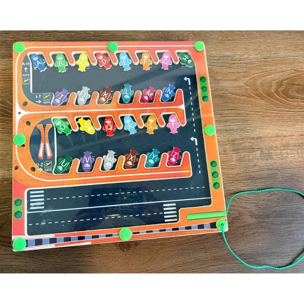 Magnetic Alphabet Letter Maze Montessori Toy for 3+ Year Old Wooden Puzzle